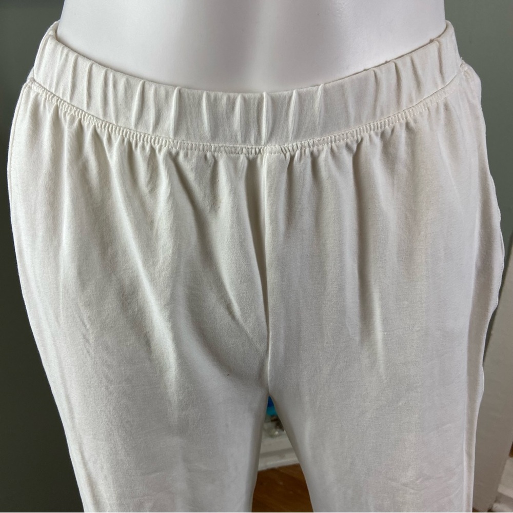 Soft Surroundings White Wide Leg Side Button Pants XSmall XS Comfy Lounge - Picture 5 of 12